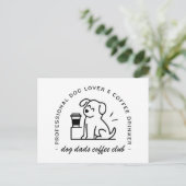 Dog owner and coffee lover dads club postkarte (Stehend Vorderseite)