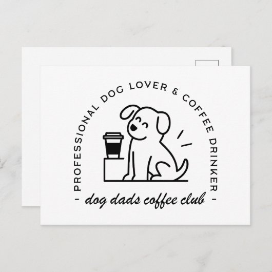 Dog owner and coffee lover dads club postkarte (Vorne/Hinten)