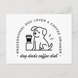 Dog owner and coffee lover dads club postkarte