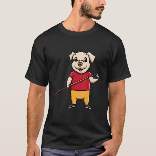 Dog Owner Billiard Ball Snooker Pool Player Paw Lo T-Shirt (Vorderseite)