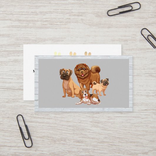 Dog Pack | Trainer | Paws Business Card Visitenkarte (Vorderseite/Rückseite Beispiel)