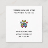 Dog Pad Folk Art Template Quadratische Visitenkarte (Rückseite)