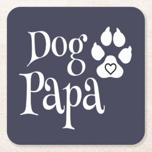 Dog Papa Hundeliebhaber Papa Rechteckiger Pappuntersetzer