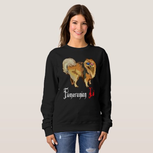 Dog Papa Puppy Vater Spitz Sweatshirt (Vorne ganz)