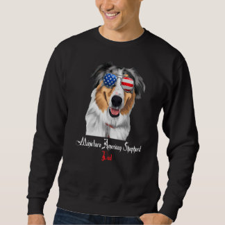 Dog Papa Welpe Vater Miniaturamerikanischer Schäfe Sweatshirt