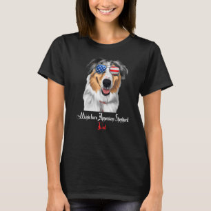 Dog Papa Welpe Vater Miniaturamerikanischer Schäfe T-Shirt