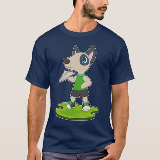 Dog Paper airplane T-Shirt (Vorderseite)
