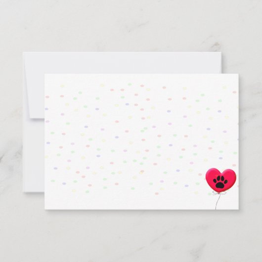 Dog Party Dog Paw Confetti Drawing Blank Mitteilungskarte (Vorderseite)