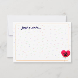 Dog Party Dog Paw Confetti Drawing Just a Note Mitteilungskarte