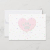 Dog Party Dog Paw Confetti Drawing Lined Monogram Mitteilungskarte (Rückseite)
