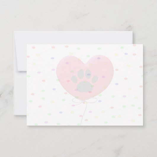 Dog Party Dog Paw Confetti Drawing Lined Monogram Mitteilungskarte (Rückseite)