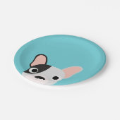 Dog Party Turquoise Bulldog Dinner Paper Plates Pappteller (Schrägansicht)