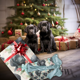 Dog Pastel Holiday Black Lab Geschenkpapier