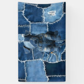 Dog Patchwork Art Denim Banner (Vertikal)
