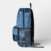 Dog Patchwork Art Denim Bedruckter Rucksack (Rechts)