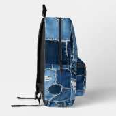 Dog Patchwork Art Denim Bedruckter Rucksack (Links)