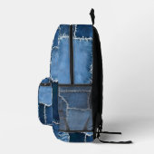 Dog Patchwork Art Denim Bedruckter Rucksack (Rechts)