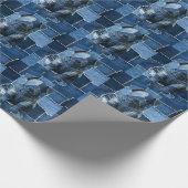 Dog Patchwork Art Denim Geschenkpapier (Ecke)