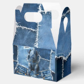 Dog Patchwork Art Denim Geschenkschachtel (Geöffnet)