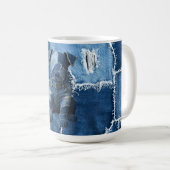 Dog Patchwork Art Denim Kaffeetasse (VorderseiteRechts)