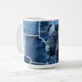 Dog Patchwork Art Denim Kaffeetasse (Vorderseite Links)