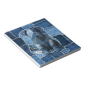 Dog Patchwork Art Denim Notizblock (angewinkelt)