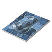 Dog Patchwork Art Denim Notizblock (Rotiert)