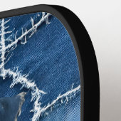 Dog Patchwork Art Denim Pickleball Schläger (Linke Seite)