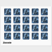 Dog Patchwork Art Denim Quadratischer Aufkleber (Blatt)