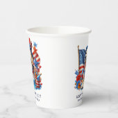 Dog Patriotic Top Hat Red White Blue Stars Streife Pappbecher (Links)