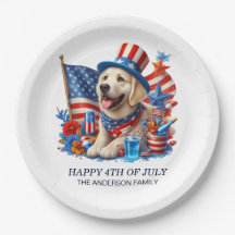 Dog Patriotic Top Hat Red White Blue Stars Streife