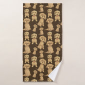 Dog Pattern Brown labradoodle goldendoodle Badehandtuch (Badehandtuch)