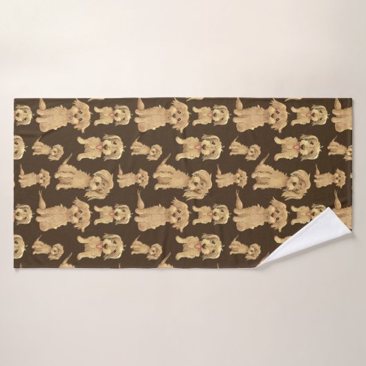 Dog Pattern Brown labradoodle goldendoodle Badehandtuch (Badehandtuch)
