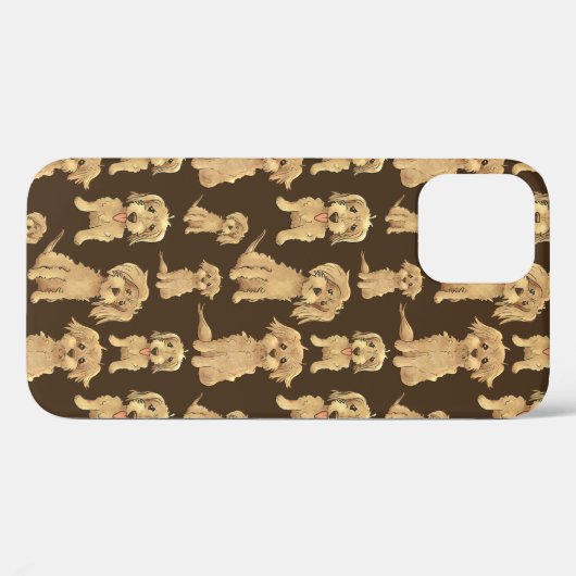 Dog Pattern Brown labradoodle goldendoodle Case-Mate iPhone Hülle (Rückseite (Horizontal))