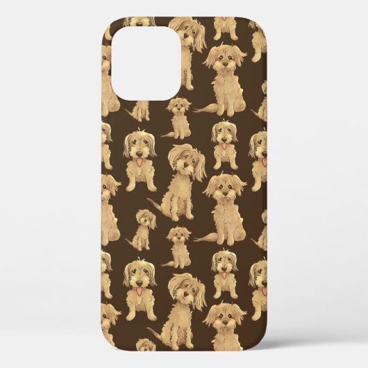 Dog Pattern Brown labradoodle goldendoodle Case-Mate iPhone Hülle (Rückseite)