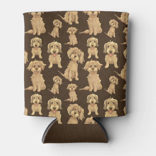 Dog Pattern Brown labradoodle goldendoodle Dosenkühler (Vorderseite)