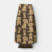 Dog Pattern Brown labradoodle goldendoodle Flaschenkühler (Vorderseite)