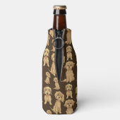 Dog Pattern Brown labradoodle goldendoodle Flaschenkühler (Flasche Rückseite)