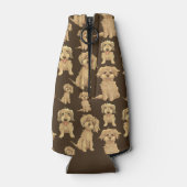 Dog Pattern Brown labradoodle goldendoodle Flaschenkühler (Rückseite)