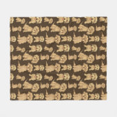 Dog Pattern Brown labradoodle goldendoodle Fleecedecke (Vorderseite (Horizontal))