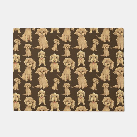 Dog Pattern Brown labradoodle goldendoodle Fußmatte (Vorderseite)