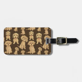 Dog Pattern Brown labradoodle goldendoodle Gepäckanhänger (Vorderseite horizontal)
