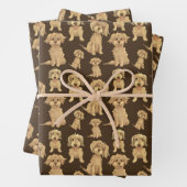 Dog Pattern Brown labradoodle goldendoodle Geschenkpapier Set (Beispiel)