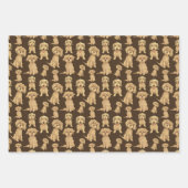 Dog Pattern Brown labradoodle goldendoodle Geschenkpapier Set (Vorderseite)