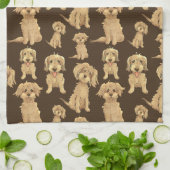 Dog Pattern Brown labradoodle goldendoodle Geschirrtuch (Gefaltet)