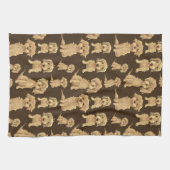Dog Pattern Brown labradoodle goldendoodle Geschirrtuch (Horizontal)