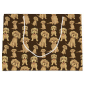 Dog Pattern Brown labradoodle goldendoodle Große Geschenktüte (Vorderseite)