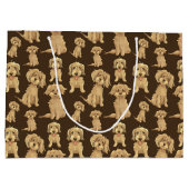 Dog Pattern Brown labradoodle goldendoodle Große Geschenktüte (Rückseite)