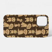 Dog Pattern Brown labradoodle goldendoodle iPhone Hülle (Rückseite (Horizontal))