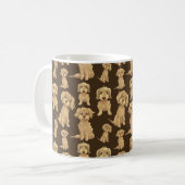 Dog Pattern Brown labradoodle goldendoodle Kaffeetasse (Vorderseite Links)